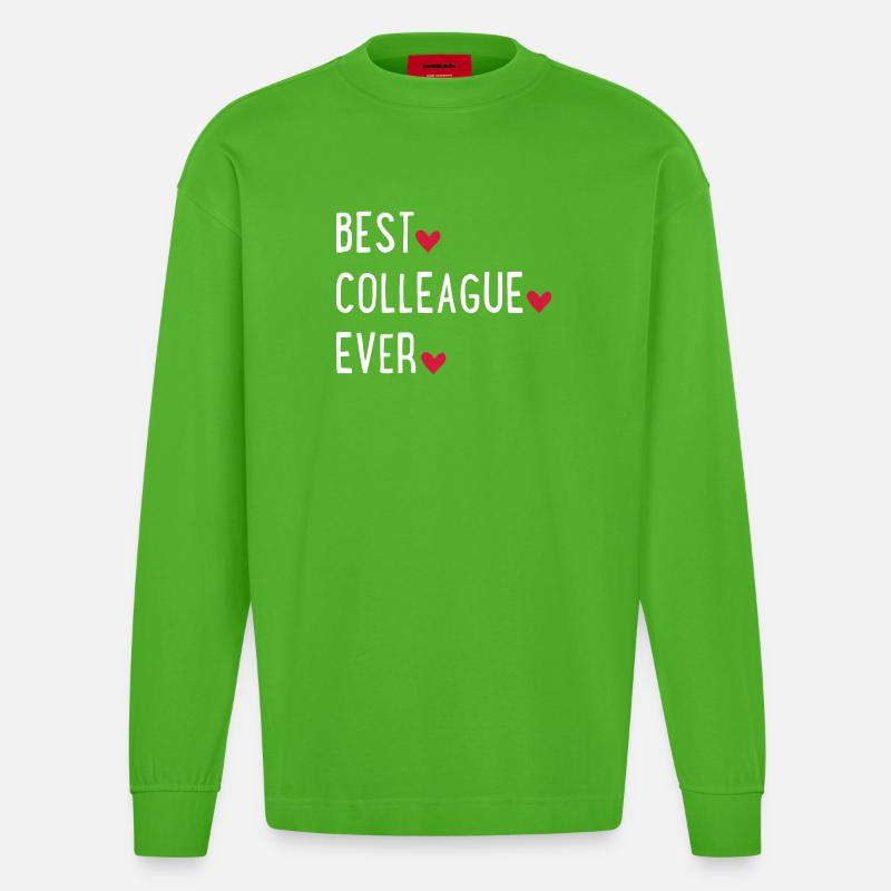 Bester Kollege der Welt - Heavyweight Oversized Organic Langarmshirt Made in EU - Apple Neon