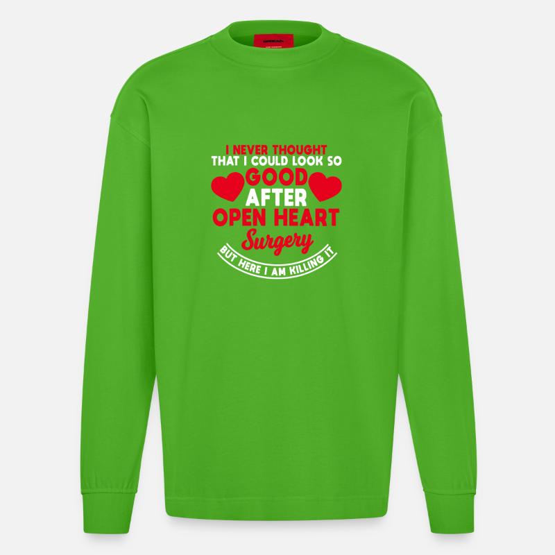 Open Heart Siegestee - Heavyweight Oversized Organic Langarmshirt Made in EU - Apple Neon