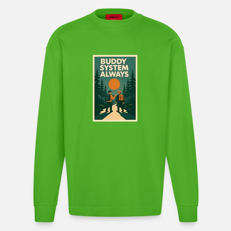 Système Always Buddy | Scouts - Manches longues bio épais oversize fabriqué en UE - Apple Neon
