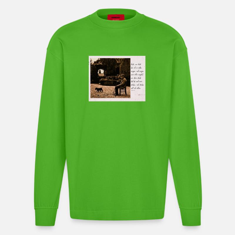 lebensabend theodor storm - Heavyweight Oversized Organic Langarmshirt Made in EU - Apple Neon