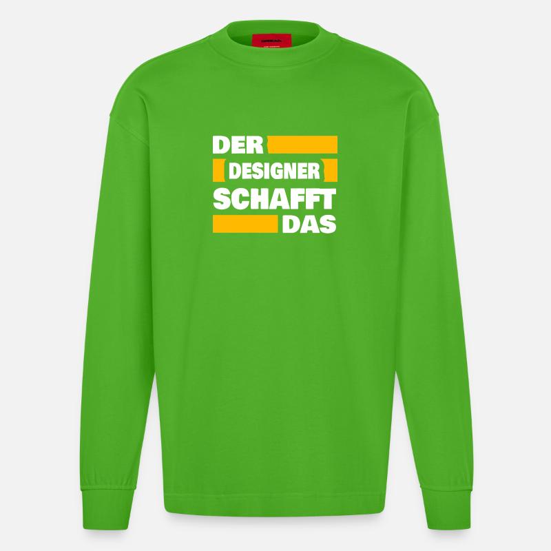 Beruf Designer - Heavyweight Oversized Organic Langarmshirt Made in EU - Apple Neon