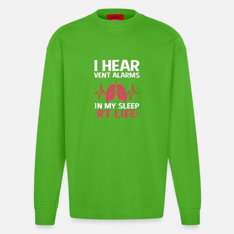 Atmung Atmen Sauerstoff - Heavyweight Oversized Organic Langarmshirt Made in EU - Apple Neon