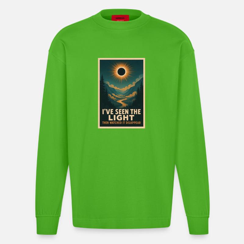 Light Disappears | Eclipse - Heavyweight Oversized Organic Longsleeve Shirt Made in EU - Apple Neon