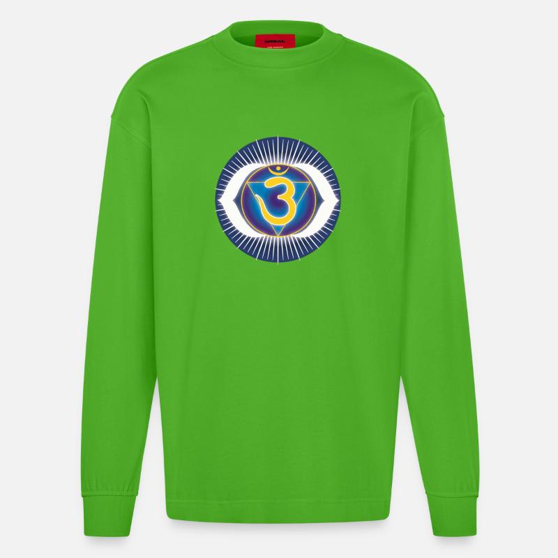 Chakra du front Ajna - Manches longues bio épais oversize fabriqué en UE - Apple Neon