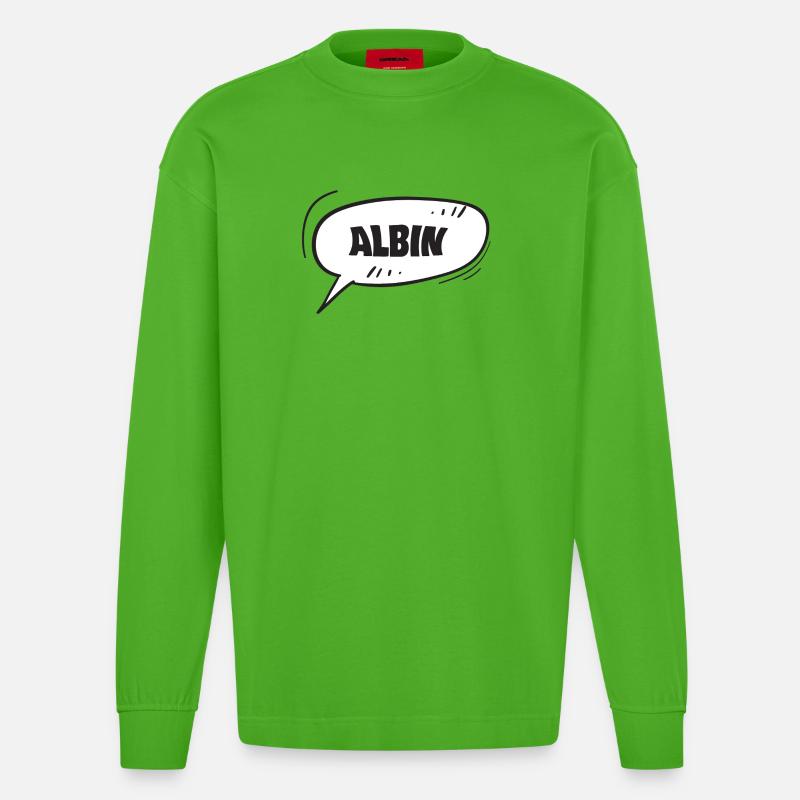 Albin - Heavyweight Oversized Organic Langarmshirt Made in EU - Apple Neon