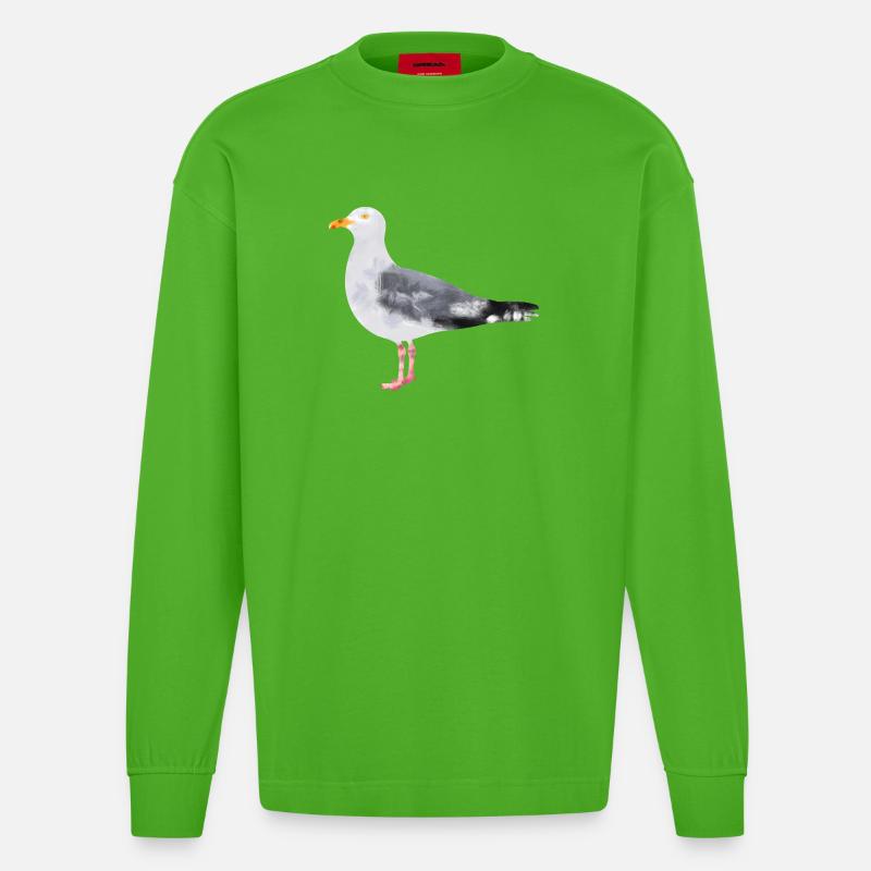 Silbermöve - Heavyweight Oversized Organic Langarmshirt Made in EU - Apple Neon