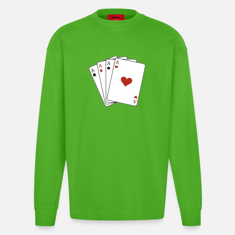 carré d'as - Heavyweight Oversized Organic Langarmshirt Made in EU - Apple Neon