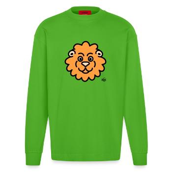 Lion Large - Heavyweight Oversized Organic Longsleeve Shirt Made in EU - Apple Neon - Front