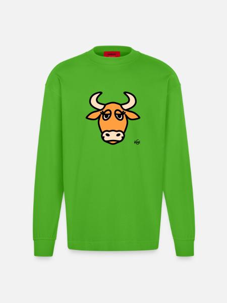 Taurus Large - Heavyweight Oversized Organic Longsleeve Shirt Made in EU - Apple Neon
