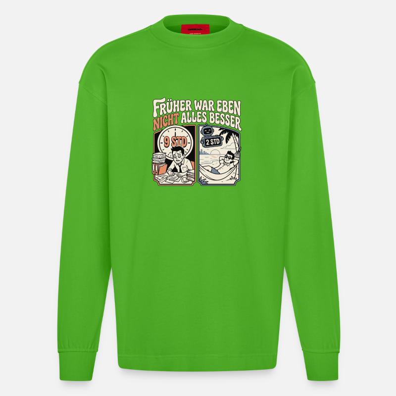 KI Gewinner - Heavyweight Oversized Organic Langarmshirt Made in EU - Apple Neon
