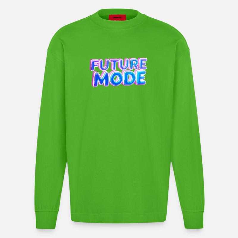 Future Mode Neon Licht - Heavyweight Oversized Organic Langarmshirt Made in EU - Apple Neon