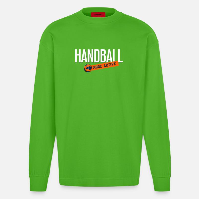 Handball Mode Actif - Manches longues bio épais oversize fabriqué en UE - Apple Neon