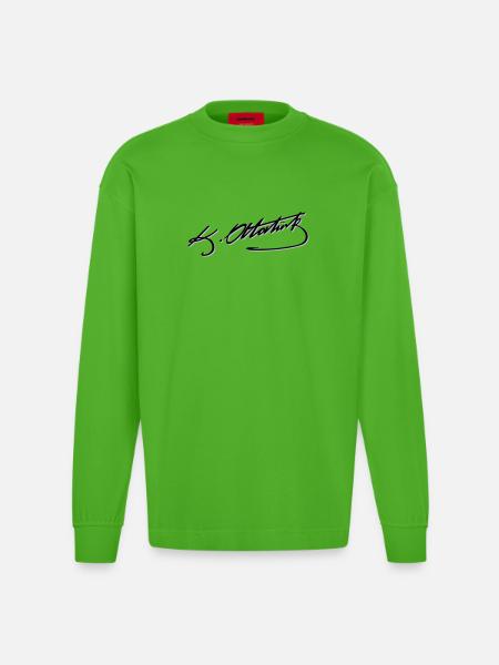 Mustafa Kemal Atatürk imza - Heavyweight Oversized Organic Langarmshirt Made in EU - Apple Neon