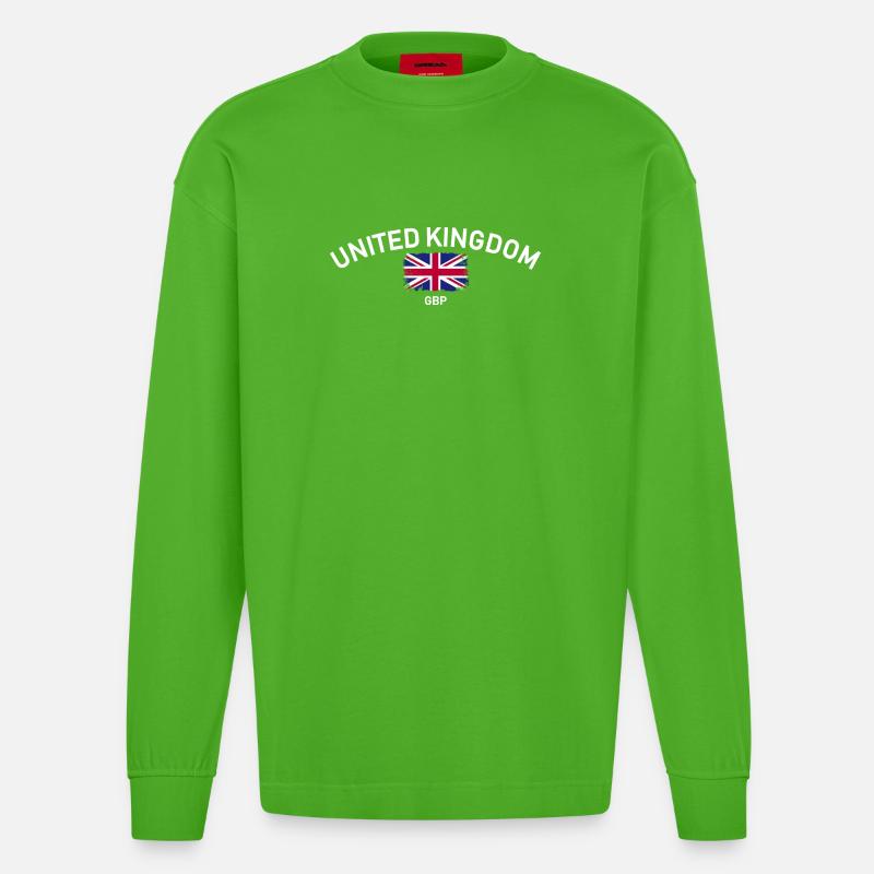 Bogen-Not-Union Jack - Heavyweight Oversized Organic Langarmshirt Made in EU - Apple Neon