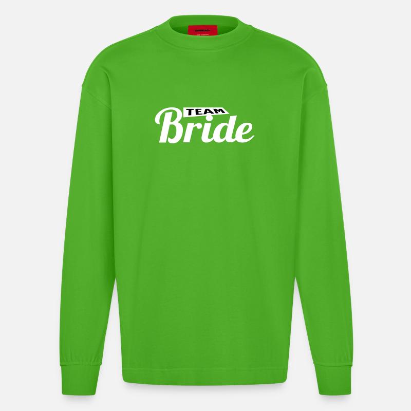 Team Bride - Heavyweight Oversized Organic Langarmshirt Made in EU - Apple Neon