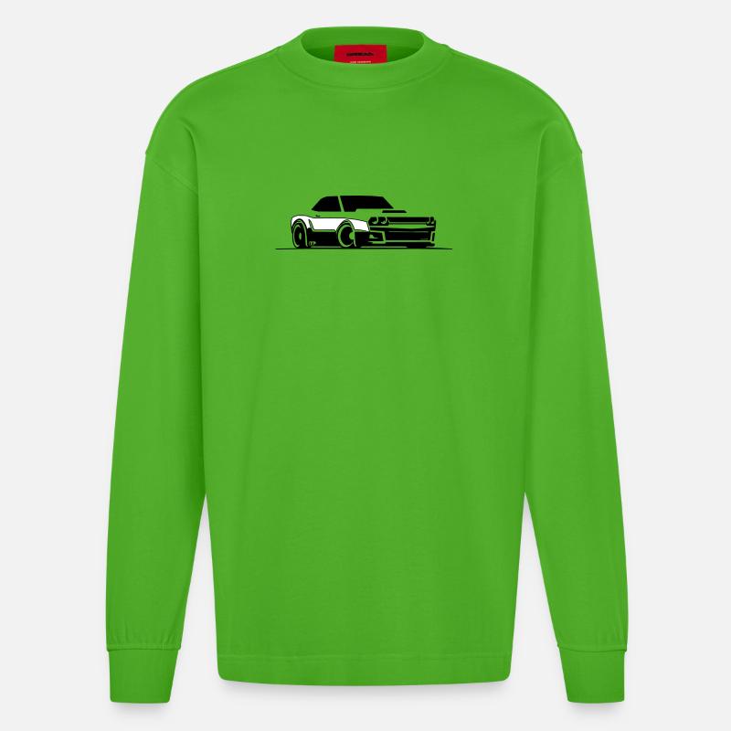 Challenger SRT Hellcat - Heavyweight Oversized Organic Langarmshirt Made in EU - Apple Neon