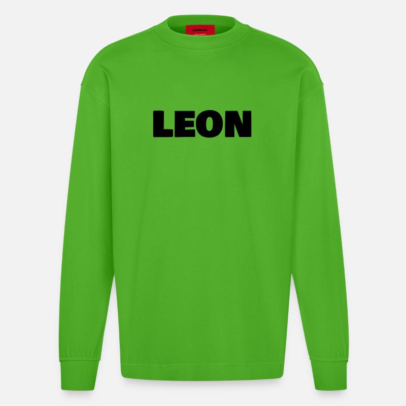 Leon - Heavyweight Oversized Organic Langarmshirt Made in EU - Apple Neon