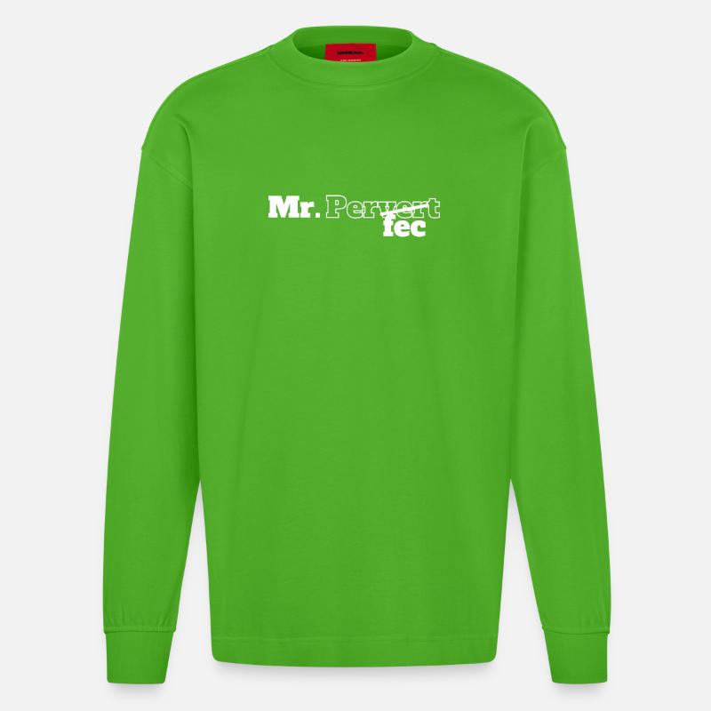 M. parfait pervers t-shirt - Manches longues bio épais oversize fabriqué en UE - Apple Neon