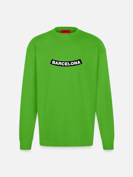 Barcelona Chapter Element (JGA MC-Rocker-Design) - Heavyweight Oversized Organic Longsleeve Shirt Made in EU - Apple Neon