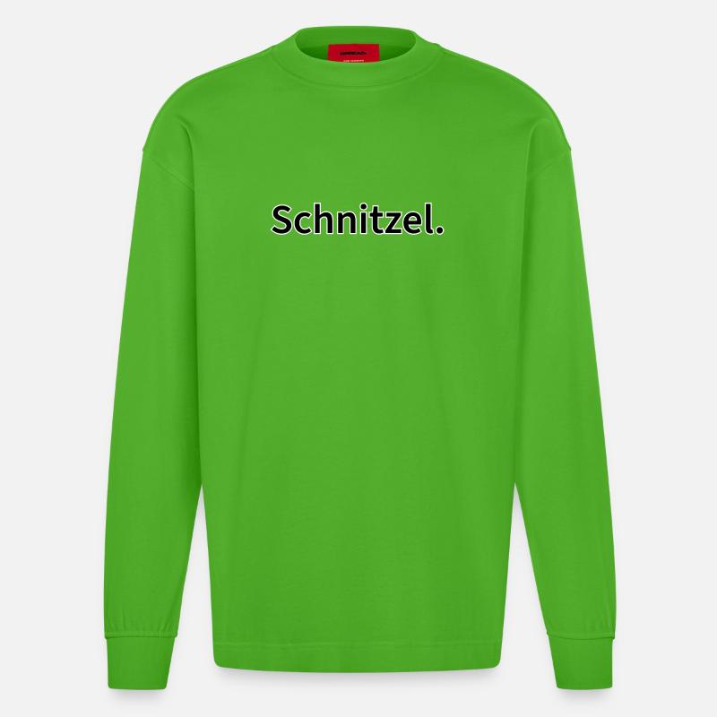 Schnitzel  - Heavyweight Oversized Organic Langarmshirt Made in EU - Apple Neon