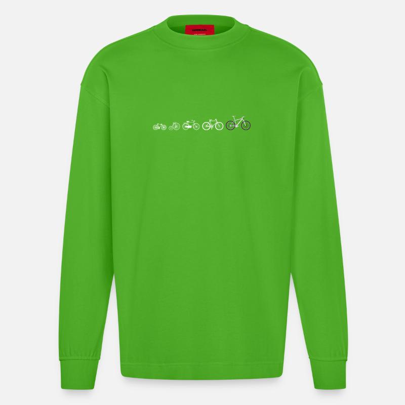 Évolution vélo  - Manches longues bio épais oversize fabriqué en UE - Apple Neon