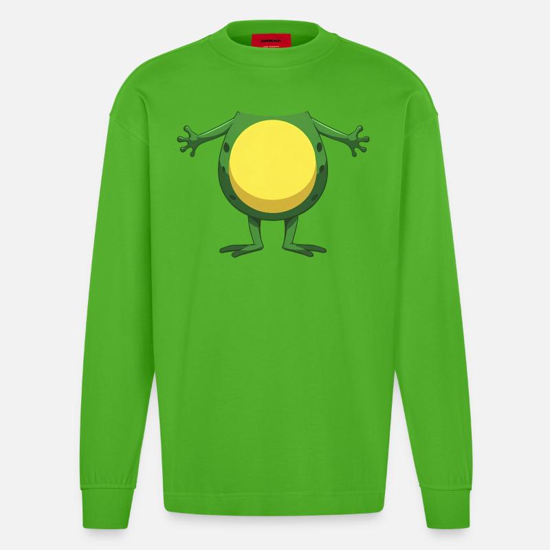 Frosch Kostüm - Fasching Karneval - Heavyweight Oversized Organic Langarmshirt Made in EU - Apple Neon