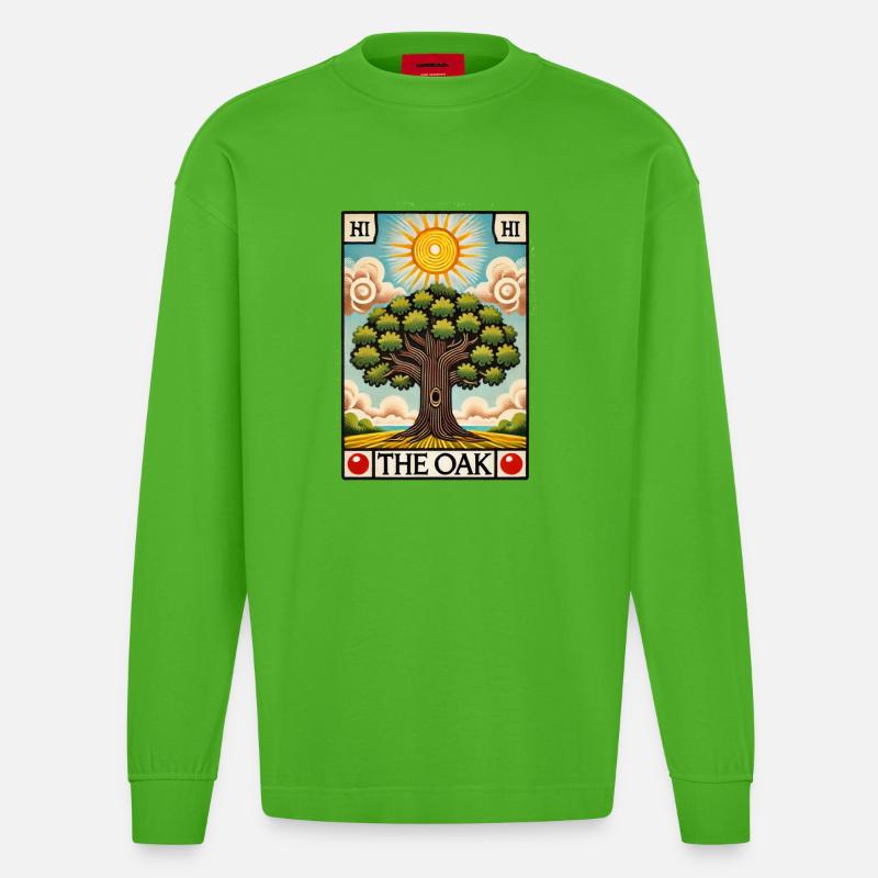 Die Eiche - Heavyweight Oversized Organic Langarmshirt Made in EU - Apple Neon