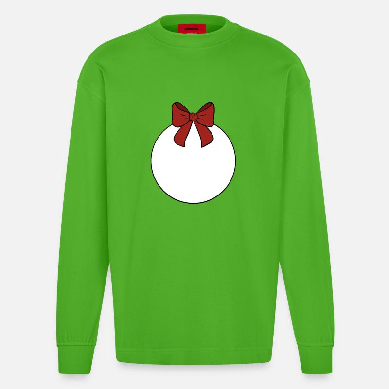 Weihnachtskugel  - Heavyweight Oversized Organic Langarmshirt Made in EU - Apple Neon