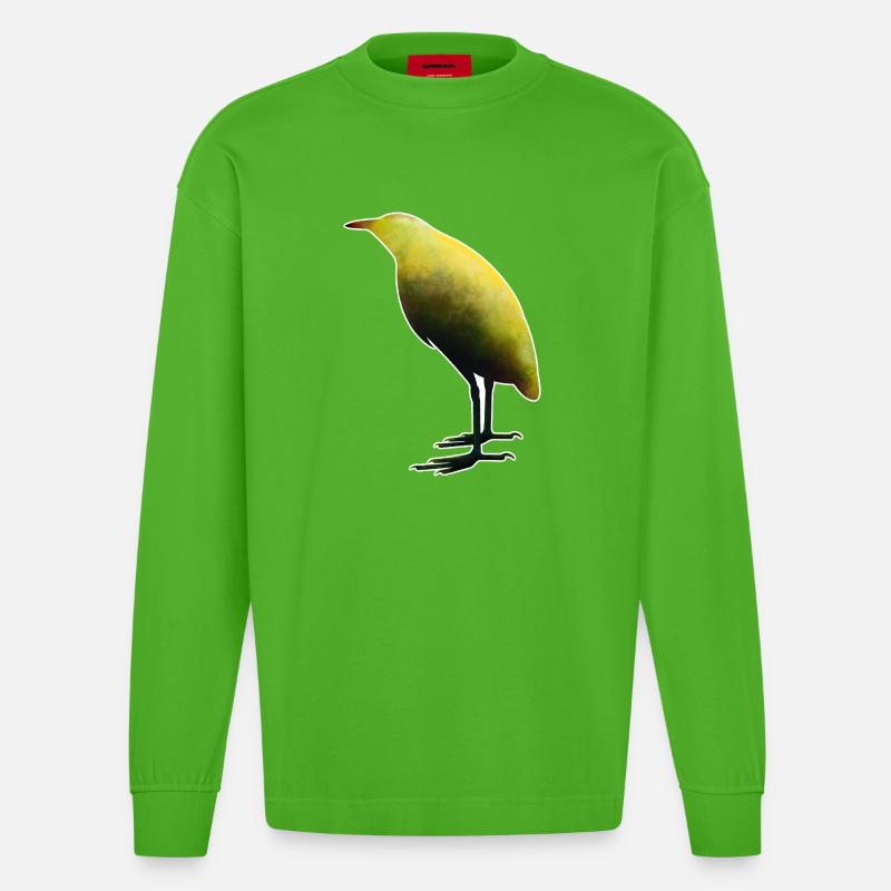Bittern.1 - Manches longues bio épais oversize fabriqué en UE - Apple Neon