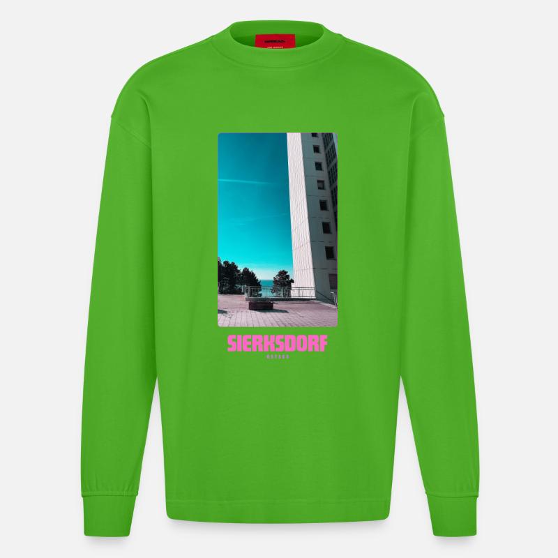 Sierksdorf _ Ostsee - Heavyweight Oversized Organic Langarmshirt Made in EU - Apple Neon
