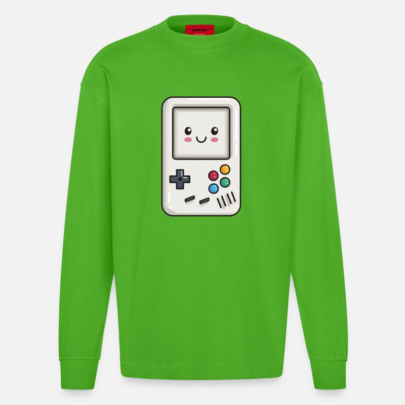 Søt spillkonsoll - Heavyweight Oversized Organic langermet T-skjorte produsert i EU - Apple Neon