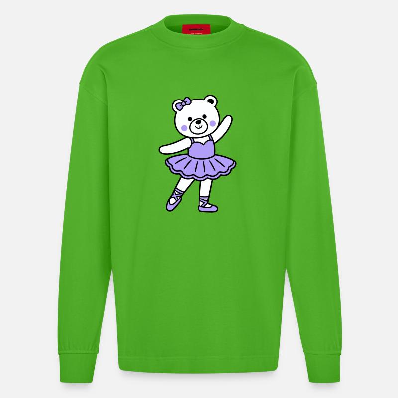 Bärenballett - Heavyweight Oversized Organic Langarmshirt Made in EU - Apple Neon