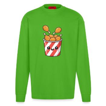 Seau de poulet frit Kawaii - Manches longues bio épais oversize fabriqué en UE - Apple Neon - Devant