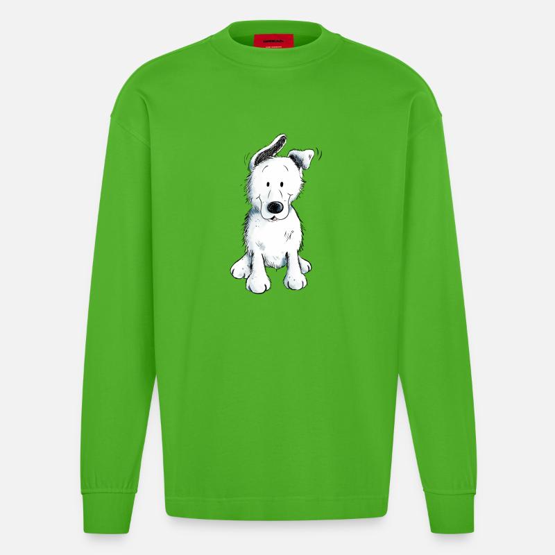 Weißer Schäferhund | Schweizer Schäferhund - Heavyweight Oversized Organic Langarmshirt Made in EU - Apple Neon