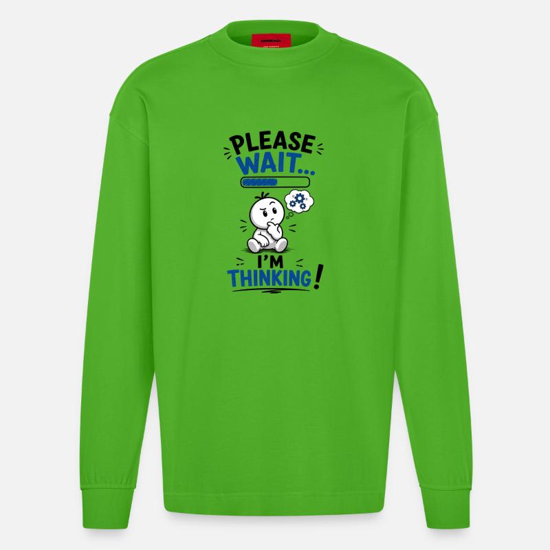 Wait... Loading reflection - Heavyweight Oversized Organic Longsleeve Shirt Made in EU - Apple Neon