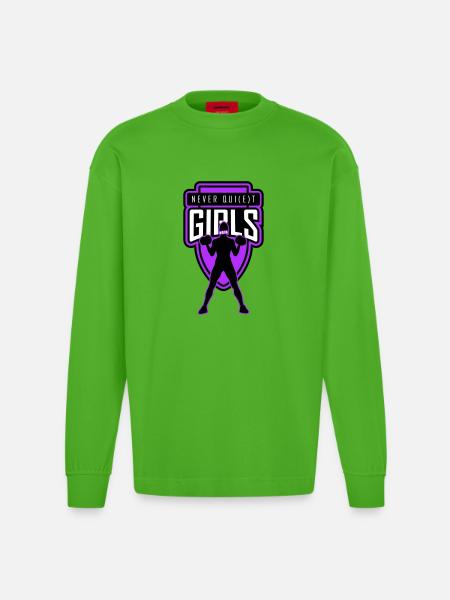 filles_jamais_tranquilles_unies - Manches longues bio épais oversize fabriqué en UE - Apple Neon