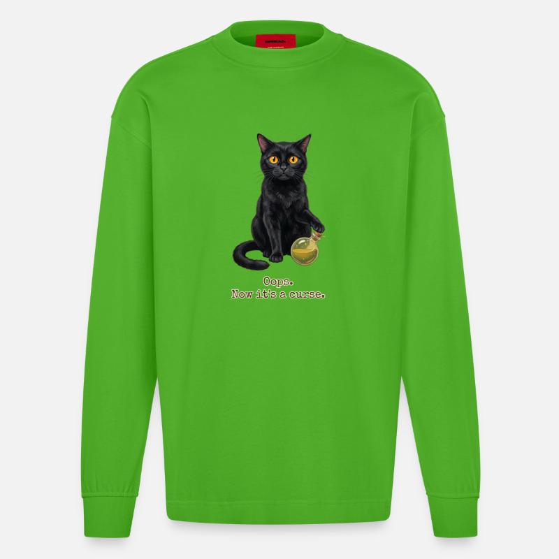 Oups, maintenant c’est une malédiction - Manches longues bio épais oversize fabriqué en UE - Apple Neon
