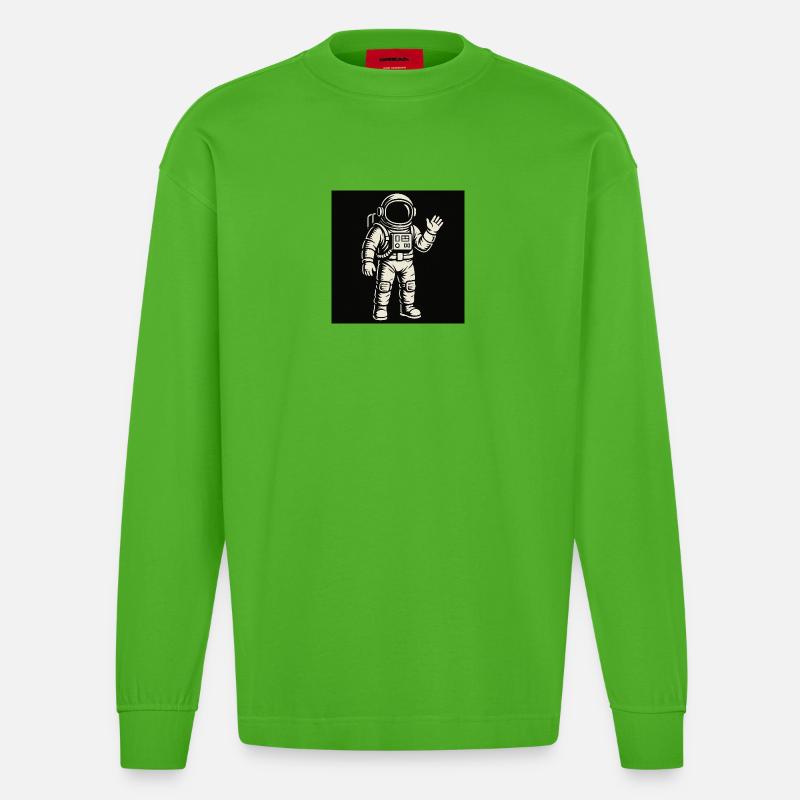 Copain de l’espace - Manches longues bio épais oversize fabriqué en UE - Apple Neon