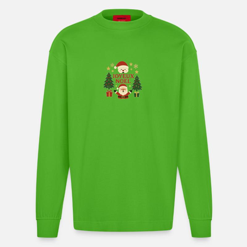 Weihnachten - Heavyweight Oversized Organic Langarmshirt Made in EU - Apple Neon