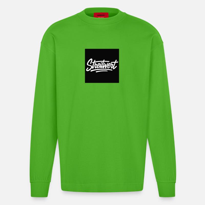 Disputed Script Logo Black - Heavyweight Oversized Organic Longsleeve Shirt Made in EU - Apple Neon