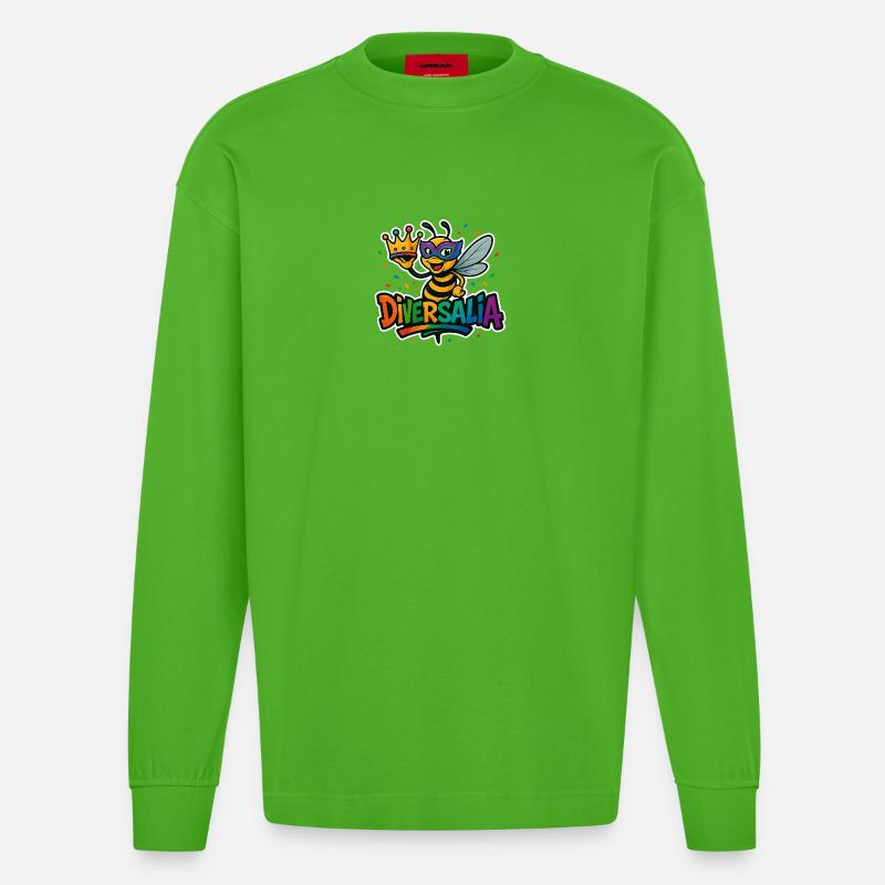 diversalia2026-2 - Heavyweight Oversized Organic Langarmshirt Made in EU - Apple Neon