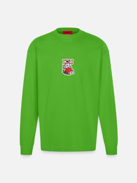 Réveille-moi à Noël prochain - Manches longues bio épais oversize fabriqué en UE - Apple Neon