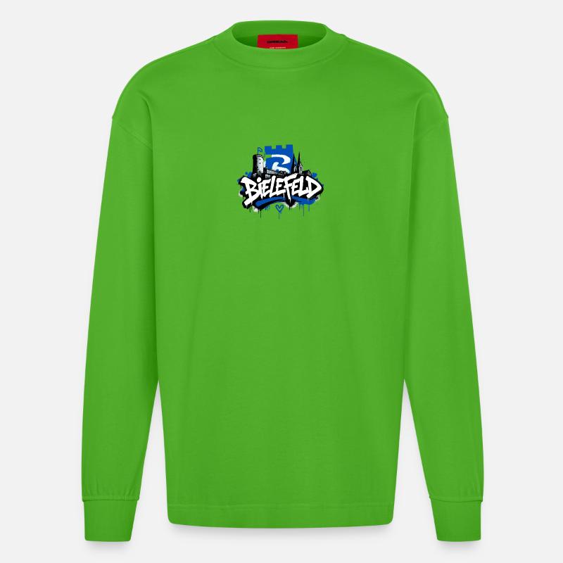 Mein Bielefeld - Heavyweight Oversized Organic Langarmshirt Made in EU - Apple Neon