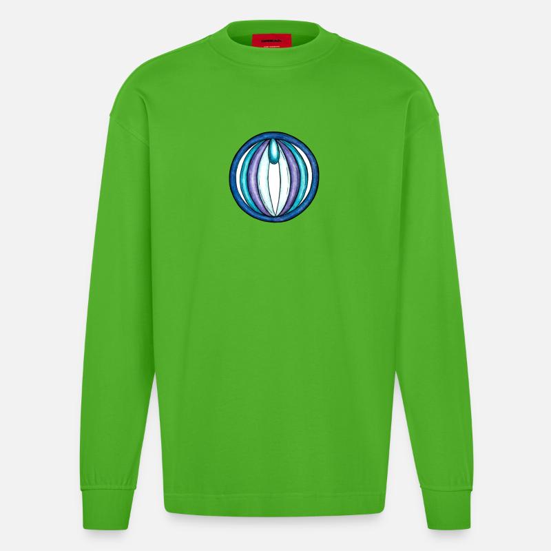 The Empress Ring - Heavyweight Oversized Organic Langarmshirt Made in EU - Apple Neon