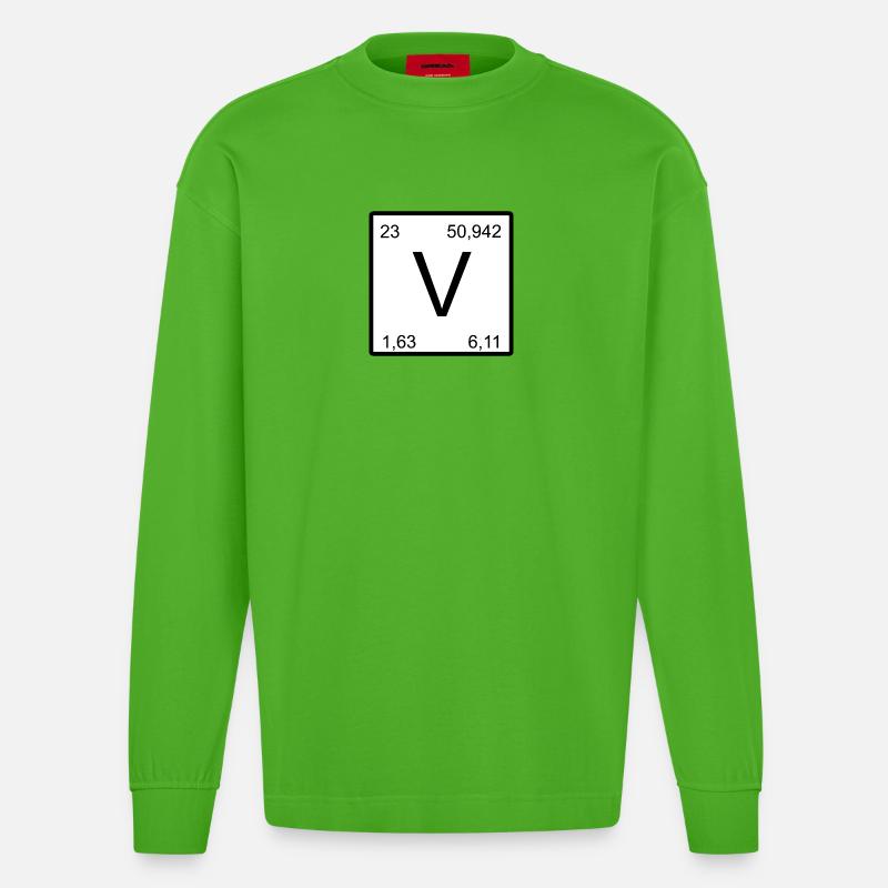Vanadium V-Element Conception - Manches longues bio épais oversize fabriqué en UE - Apple Neon