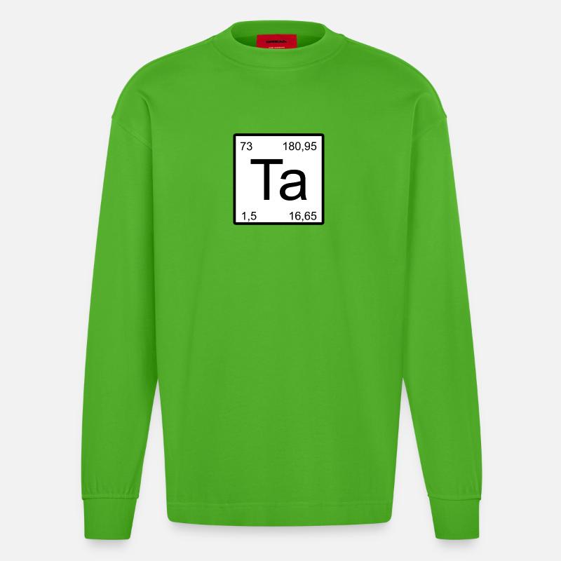 Ta Element Minimal Design - Heavyweight Oversized Organic Langarmshirt Made in EU - Apple Neon
