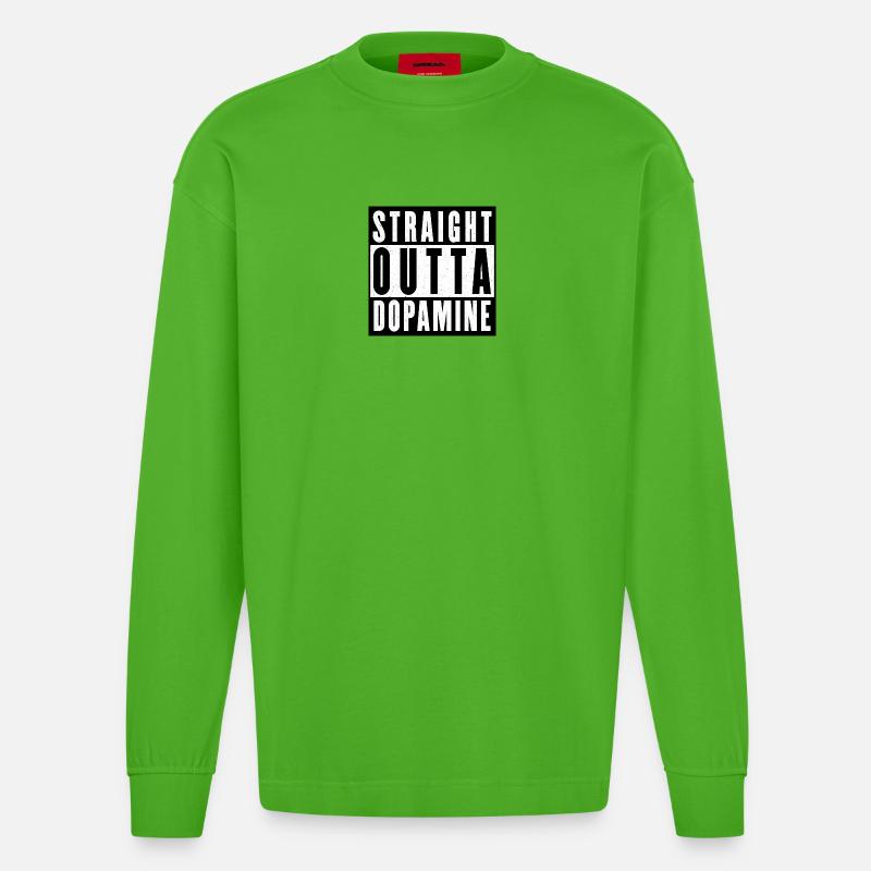Dopamine Boost Bold Typography - Heavyweight Oversized Organic Longsleeve Shirt Made in EU - Apple Neon