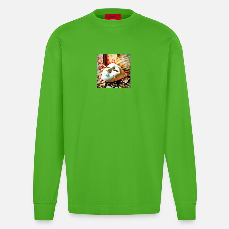 Maskenbruch Retro-Setting - Heavyweight Oversized Organic Langarmshirt Made in EU - Apple Neon