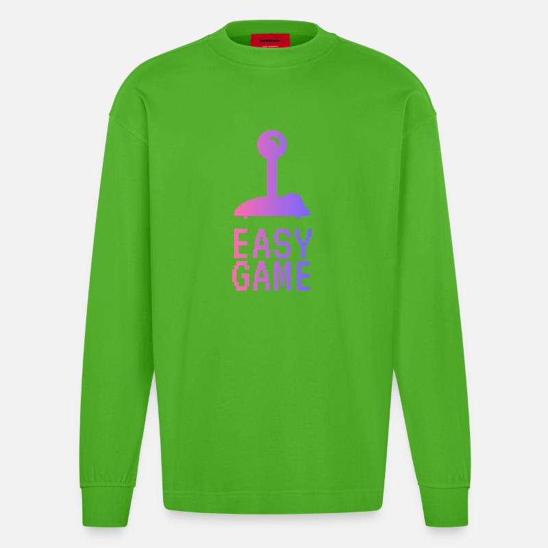 Easy Pixel Gradient Game - Heavyweight Oversized Organic Langarmshirt Made in EU - Apple Neon