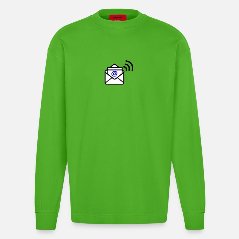 Logo E-Mail - Heavyweight Oversized Organic Langarmshirt Made in EU - Apple Neon